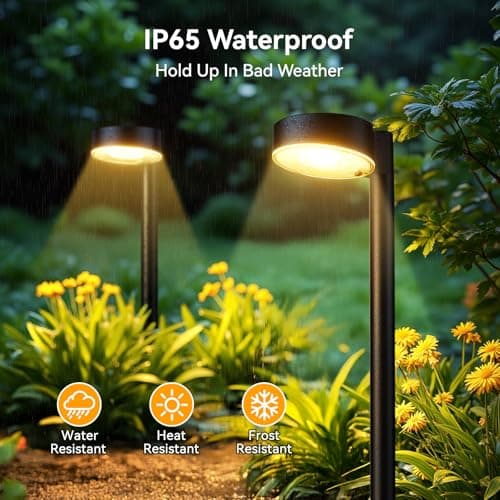 Ahaorigin 8 Pack Solar Pathway Lights Outdoor, 12 Brighter LED Solar Lights Outdoor Waterproof, Up to 12 Hrs Modern Path Light for Yard Garden Walkway Driveway Lawn (8 Pack) - Thumbnail 3