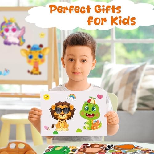 Stickers for Kids - 48 Sheets Make a Face Animal Stickers Crafts Goodie Bags Stuffers Party Favors Activities Gifts for Easter Kids Toddler Grandkids Birthday School Classroom Supplies Age 4-8 - Thumbnail 5