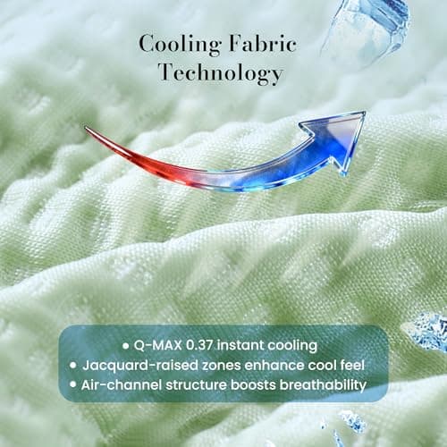 Amélie Home Premium Cooling Waffle Reading Pillow, Qmax>0.37 Ergonomic Back Support with Pocket & Handle, Breathable Lounging Pillow for Bed Sofa Floor Summer, Washable Cover, 17 Inches, Sage Green - Thumbnail 5