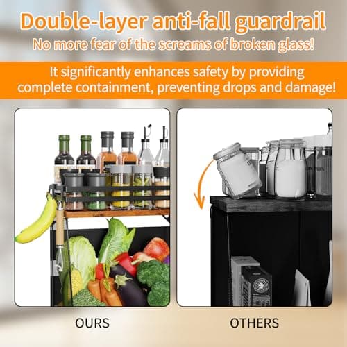 Couwilson Magnetic Shelf for Fridge with Wood Lid - Magnetic Spice Rack for Refrigerator， Mesh Design Large Shelf Basket, Shelves for Kitchen Pantry Storage Organizer for Food Fruit Veg (1Pack) - Thumbnail 4