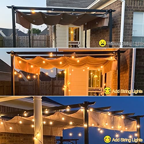 Vocevos Outdoor String Lights 100FT LED Outside Patio Light Updated Waterproof Gazebo Lighting Shatterproof UL Listed G40 Globes 0.6W Efficient Connectable Decor Yard Café Exterior - Thumbnail 6