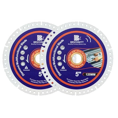BRSCHNITT Indestructible Disc for Grinder 5inch 2pcs -7/8" Arbor Multifunctional Cutting Discs for Smooth Cutting, Chamfering, Grinding Materials - Image 1