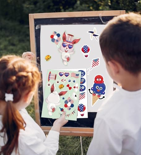 4th of July Accessories - 4th of July Stickers Patriotic Stickers for Teenages, American Flag, USA, 4th of July Decorations, Independence Day, Party Favor Supplies(24 Sheets) - Thumbnail 4