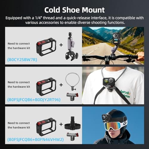 BRDRC Metal Cage for DJI Osmo Action 6, Protective Case Premium Frame Cover Protector Aluminum Housing for DJI Osmo Action 6 Accessories - Thumbnail 2