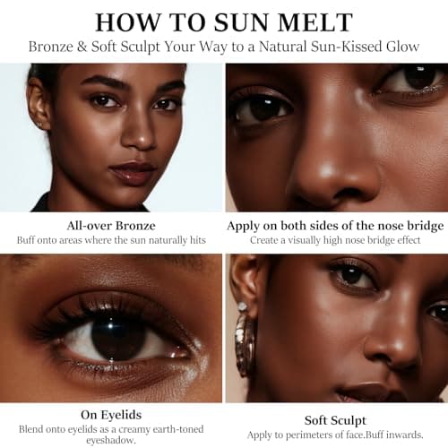 HECI BEAUTY Cream Bronzer with Brush, Creamy & Highly Pigmented Formula, Blendable Cream Contour Makeup with a Natural, Matte Finish - Buildable Formula for Shimmer-Free, Deep, 0.7 Oz - Thumbnail 5