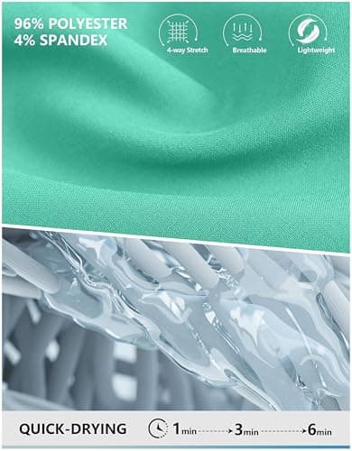 Pinkbomb Men's Mint Green Swim Trunks with Compression Liner, Quick Dry, Board Shorts with Pockets (XXXL) - Thumbnail 6