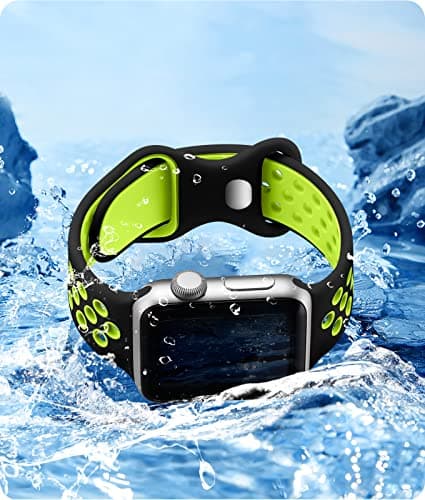 Keponew Compatible with iWatch Bands, with Apple Watch Band 44mm 49mm 42mm 41mm 40mm 38mm Ultra SE Series 8 7 6 5 4 3 2 1, Sport Breathable Soft Silicone Straps for apple watch series 8 bands 45 mm - Thumbnail 3