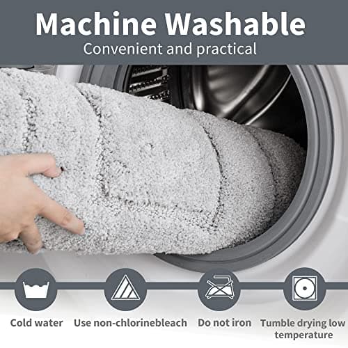 GRANNY SAYS Gray Bathroom Rugs, Bath Mats for Bathroom Non-Slip, Super Soft and Water Absorbent, Microfiber Bath Rugs, Machine Wash Dry, Large Bath Rugs for Bath Floor, Tub and Shower 36" x 24" - Thumbnail 6