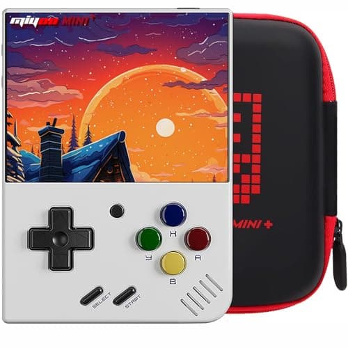 Miyoo Mini Plus with Portable Case Retro Emulator Handheld Game Console Latest Version with WiFi & RTC, 3.5’’ 640*480 IPS Screen 3000mAh Battery, White 64GB - Image 1