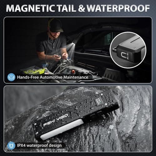 Feki Yigo Flat EDC Flashlight Rechargeable - 1800 Lumens LED Pocket Flashlight with 365nm UV Light, RGB Modes, Magnetic Base, Digital Display,IPX4 Waterproof for Camping, Emergency, Mechanics (Orange) - Thumbnail 5