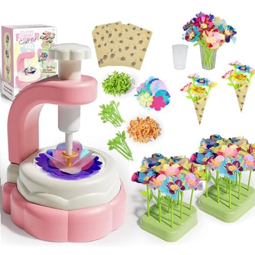 Abifny Flower Making Kit, DIY Craft Kits Toys for Kids Build Flower Bouquets Toys, Arts & Crafts Gifts for 4 5 6 7 8 Year Toddler Girl, Educational Activity Preschool Gifts - Image 1
