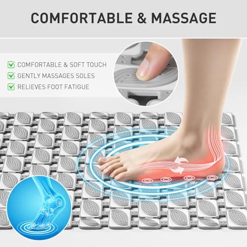 XIYUNTE Shower Mat Non Slip Bath Mat for Tub - 27 X 16 Inch TPE Bathtub Mat Non Slip Shower Mats for Inside Shower, Eco-Friendly Bath Tub Mat with Powerful Suction Cup, Easy to Cut and Dry, Light Grey - Thumbnail 4