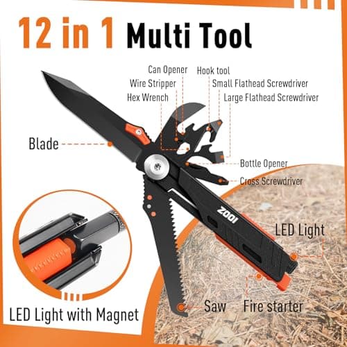 ZOOI Gifts for Men Dad, Pocket Multitool, EDC Gear, Mens Gifts for Him Boyfriend, Fathers Day Mens Gifts for Dad, Pocket Tools for Fishing Camping Gear, Fathers Day Dad Gifts from Daughter Wife - Thumbnail 3