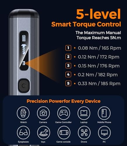 Wesdut 76-in-1 Mini Electric Screwdriver Set, [Precise Torque Control] Magnetic Power Precision Screw driver, Rechargeable Tiny Cordless Repair Tool Kit, for Eyeglass, Watch, Computer, PS5, Electronic - Thumbnail 3