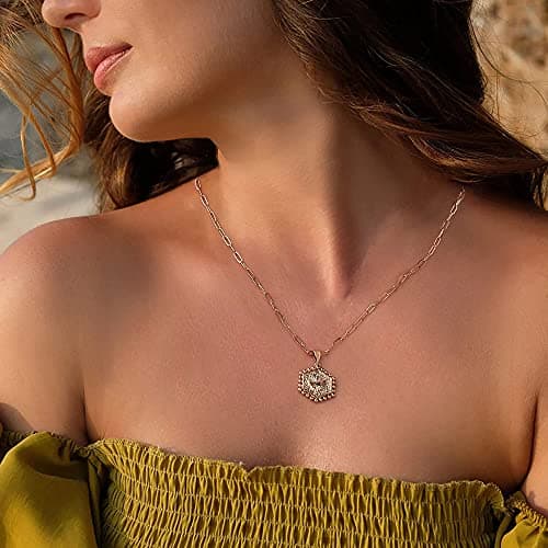 Turandoss Layered Necklaces for Women - Necklace Adjustable Minimalist Pendant Necklace Jewelry for Women Choker - Thumbnail 5