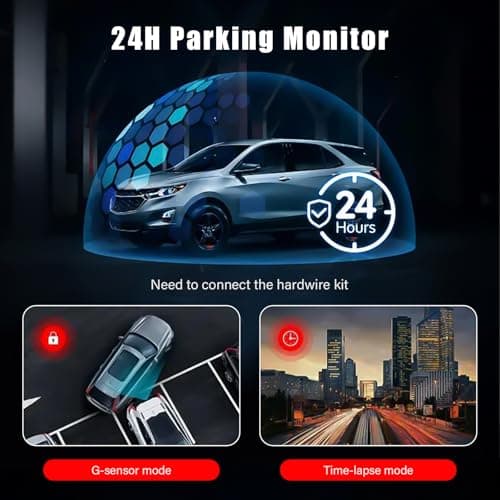 dashcam, 3 Channel WiFi 360° All Sides Dash Cam, IR Night Vision, 4K+1080P*3 Front Rear Inside Dashcams, Voice Control, GPS, 24 Hours Buffered Parking Mode Dash Camera, Support 512GB Max F7 - Thumbnail 6