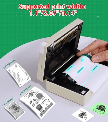 ORGBRO Sticker Printer Machine, X3 Mini Printer Print Pods Portable Thermal Inkless Sticker Maker, 2-3 Inch 300 DPI Bluetooth Pocket Printers for Smartphones, Notes, Journal, Photos, DIY, Kids Gift - Thumbnail 3