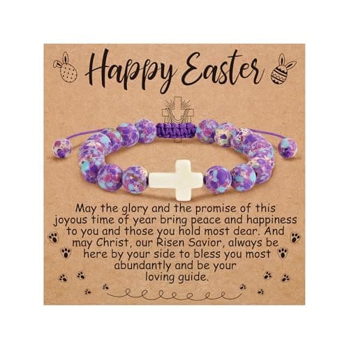 BAYLAY Easter Gifts for Teen Girls Women - Cross Bracelet Easter Basket Essentials Stuffers Fillers for Kids Teen Girls Women Adults Goodie Bag Stuffers - Image 1