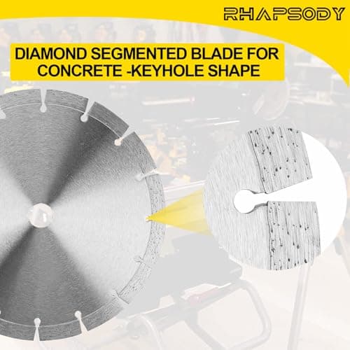 RHAPSODY 9 Inch Diamond Saw Blade 3pcs, Segmented General Purpose Blade Dry/Wet Cutting Concrete, Masonry, Brick, Block, Paver 7/8" Arbor - Thumbnail 5