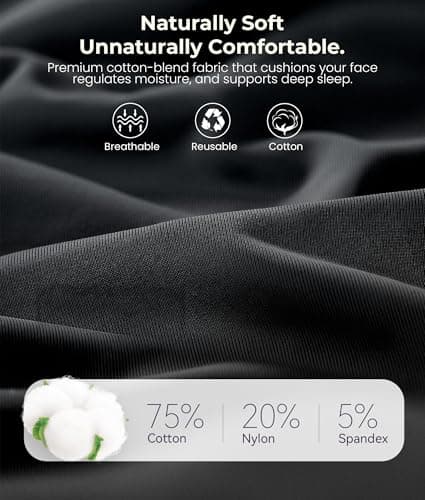 MUSICOZY 3D Bluetooth Sleep Mask with Headphones and Timer, Wireless Sleep Headphones for Side Sleepers, Eye Mask with Bluetooth Headphone, Unique Gifts for Men Women, Black - Thumbnail 4