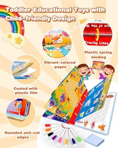 Montessori Preschool Busy Book for Toddlers - Activity Books for Kids Ages 3-5 - Preschool Learning Activities - Workbook Activity Binder - Autism Sensory Toys - Gifts for 3 4 5 6 Year Old Boys Girls - Thumbnail 6