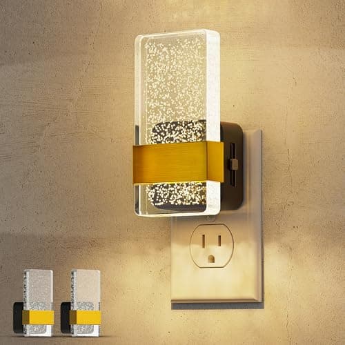 L LOHAS LED Night Lights Plug Into Wall, 2 Pack Plug in Night Light LED with Dusk to Dawn Sensor, 0-100LM Dimmable Nightlight, Wall Sconce-Style Design Nightlights for Bathroom, Hallway,Stairway,Gift - Image 1