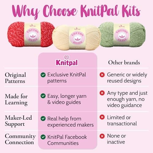 KnitPal Sunset Striped Market Bag Tunisian Crochet Kit for Confident Beginners – Make a Reusable Market Tote – with Cotton Bliss Yarn, Tunisian Crochet Hook, Pattern & Video Tutorials - Thumbnail 6