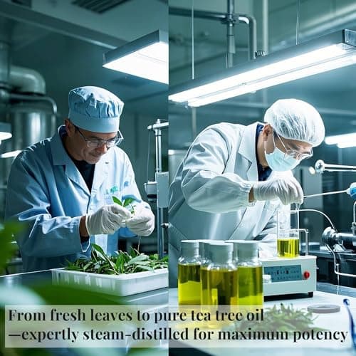 BasYar 100% Pure Australian Tea Tree Oil - Undiluted Natural Essential Oil for Skin Care, Nail Health & Home Use, Steam-Distilled from Wild Melaleuca, 10ml Amber Glass Bottle - Thumbnail 5