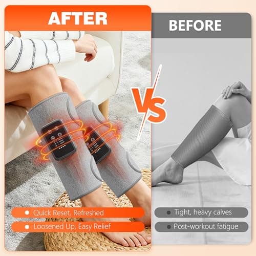 FLORAVIC Cordless Leg Massager with Heat for Daily Pain & Comfort Use, Calf Massager with Adjustable Wraps, 3 Modes & 3 Intensities, Valentines Day Gifts for Him Men, Seniors, Mom Gifts for Relaxing - Thumbnail 5