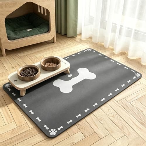 Pet Feeding Mat Absorbent Dog Cat Mat for Food and Water 24"x16" Easy Clean Dog Food Mats Quick Dry Water Dispenser Puppy Supplies Accessories Floor Protection