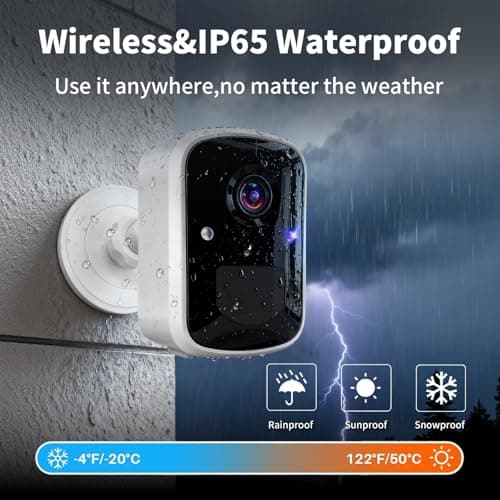 Goalake Wireless Security Cameras, 3MP WiFi Battery Powered Camera with AI Motion Detection, 2-Way Talk, Spotlight, Siren, IP65, Cloud & Up to 256G SD Storage(About 180 Days Storage SD Card Included) - Thumbnail 2