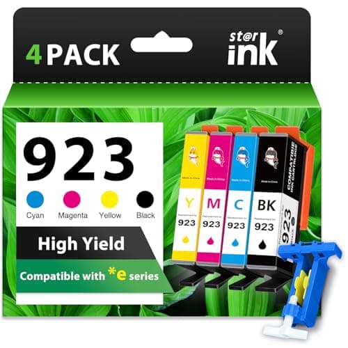 923 Ink Cartridges Combo Pack High Yield Compatible for HP 923 Ink Cartridges 923XL Work for HP OfficeJet Pro 8130e 8135e 8139e 8138e 8120e 8122e 8124e Without Chip,4 Pack - Image 1