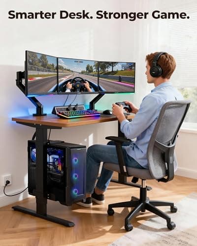 TOPSKY Dual Motor Electric Standing Desk Frame, Height Adjustable Sit Stand Base for Home Office, Fits Table Tops up to 70.8 x 31.5 Inch, 225 lb Capacity (Black, with CPU Stand) - Thumbnail 6