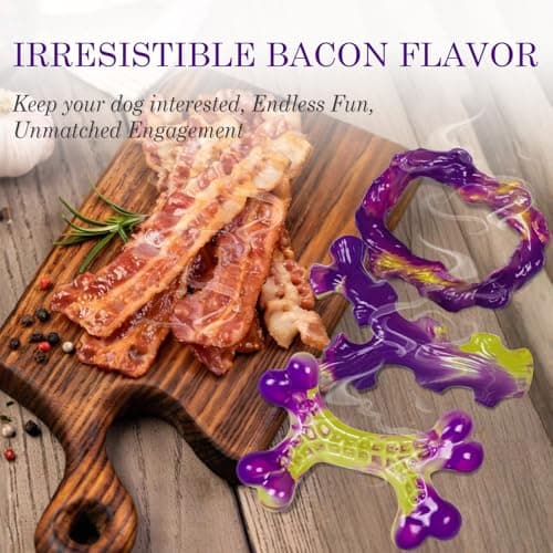 Frienhund 6-Pack Dog Toys for Aggressive Chewers: Dog Toy for Aggressive Chewer Large Breed, Dog Toy to Keep Them Busy, Dog, Bacon Flavor - Thumbnail 5