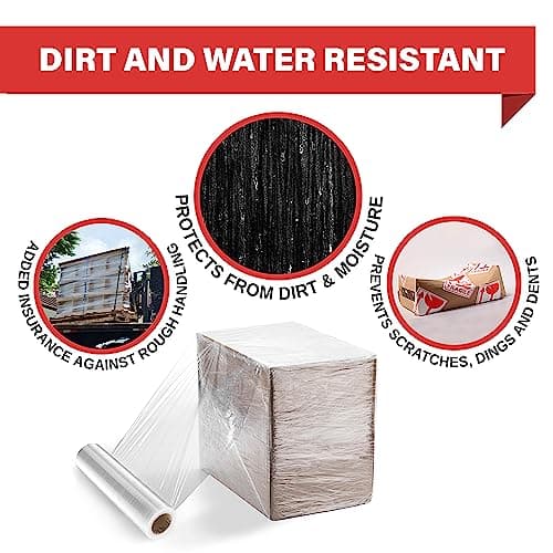 Stretch Wrap 4 Pack 18" x 1100 SqFt – Heavy Duty 80 Gauge Shrink Wrap Rolls for Moving, Furniture, and Packing, Industrial Plastic Stretch Film, Pallet Wrap & Shrink Film Roll - Thumbnail 6