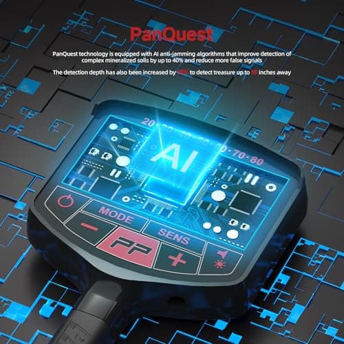 PANCKY Metal Detector for Adults Professional, Collapsible All-Terrain Pinpointing IP68 Waterproof Gold Metal Detector Kit 27.2 to 51.2" Adjustable, 5 Modes, 10.55x8.35 Coil, Higher Accuracy, PK1098 - Thumbnail 6