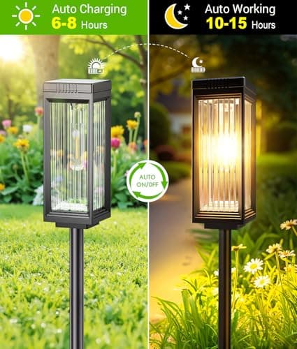 ELECLINK Solar Pathway Lights Outdoor, 8 Pack Upgraded Solar Lights Outdoor Waterproof, Bright Up to 15 Hrs Auto On/Off Garden Light for Yard Patio Lawn Path Walkway Driveway Outside Decor - Thumbnail 3
