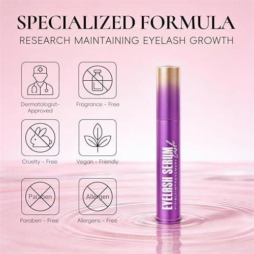 Eyelash Growth Serum with Advanced Formula to Boost Longer Fuller and Thicker Lashes and Eyebrows - Gentle & Vegan for Sensitive Eyes, Cruelty-Free - Thumbnail 5