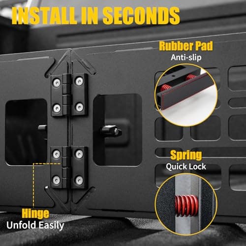 Maxzina Truck Bed Divider Compatible with 2024 2025 2026 F150 Cargo Divider Trunk Organizer Aluminum Alloy Luggage Divider Replacement with Molle Panel for 2024 F-150 Accessories - Thumbnail 4