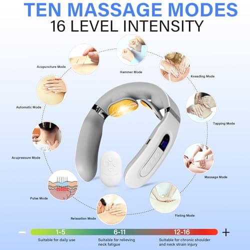 Richie House Neck Massager with Heat, Neck Massager for Pain Relief Deep Tissue,Electric Portable Neck Massager with Heat for Women Men - Thumbnail 5
