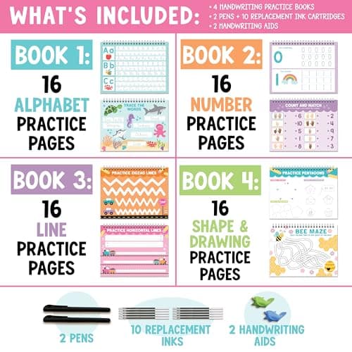 Hadley Designs Magic Grooved Writing Practice for Kids- Preschool Learning Activities, Letter Tracing for Kids Ages 3-5, Magic Book Handwriting Practice, Kindergarten Workbooks, Easter Gifts For Kids - Thumbnail 3