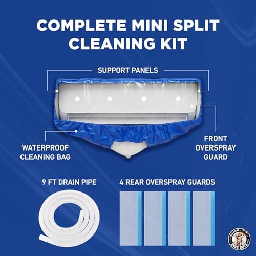Leak Saver Mini Split Cleaning Bag | 360 Waterproof Design | Fits Systems 38in - 48in Long | Mini Split Cleaning Kit Includes Overspray Guards and Drain Hose - Thumbnail 3