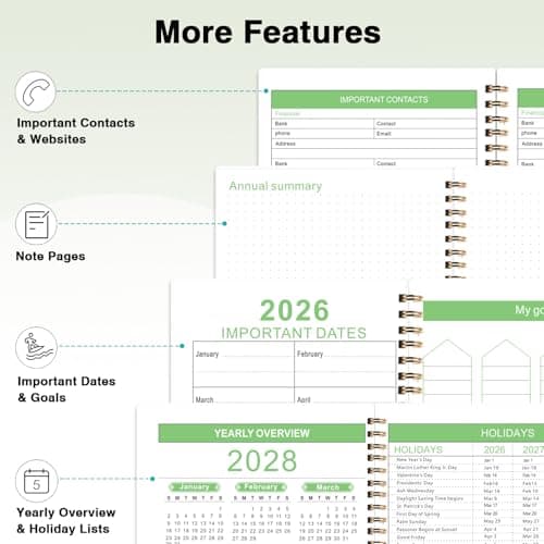 2026-2028 Monthly Planner - 3 Year Monthly Calendar/Planner 2026-2028, 5.9" x 8.5", 36 Month Calendar Planner, Planners with Twin-Wire Binding, Lined Notes Pages - Thumbnail 5