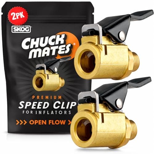 Chuck Mates Premium Quick-Connect Tire Inflator Air Chuck – Locking Adapter for Air Compressors & Valve Stems (2 Pack) Open-Type Speed Clip - Image 1