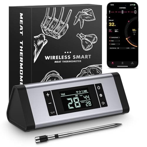 800FT Wireless Meat Thermometer,Digital Cooking Thermometer with 1 Probes-Wireless Rechargeable, Alarm Function,Instant Read,with iOS & Android App,for Grilling Smoking Oven BBQ - Image 1