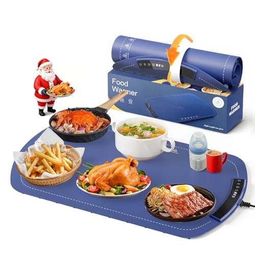Kismile Warming Mat for Food 26''x16'', Food Warming Mats for Countertop, Warming Tray with 7 Temp Settings and 5 Hours Timer, Food Warmers with Kids Lock, for Gatherings,Parties,Everyday Use(Blue) - Image 1