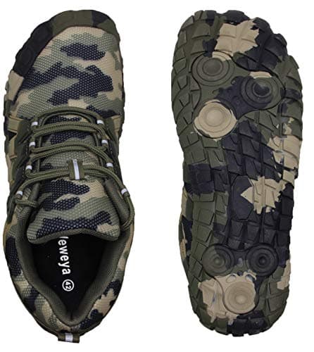 Weweya Women Low Zero Drop Shoes Minimalist Barefoot Trail Running Camping Wide Toe Box for Female Lady Fitness Gym Workout Sneaker Tennis Walking Athletic Camo Green Camouflage US Size 5 - Thumbnail 5