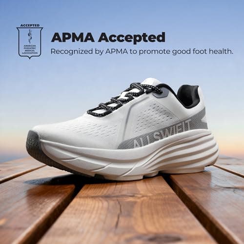 ALLSWIFIT Men's Cushion Lightweight Walking Running Shoes Tennis Non-Slip Comfortable Jogging Workout Gym Athletic Breathable ActiveAiry Fashion Sneakers,Size 8,White,AMUMRS2513 - Thumbnail 4