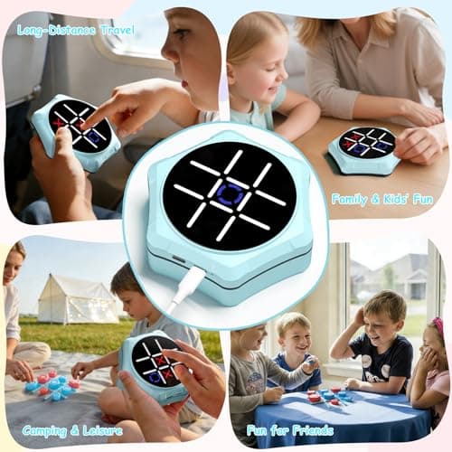 VDPDO Electronic Tic Tac Toe Game, 5-in-1 Electric Tic Tac Toe with Mute & Rechargeable - Handheld Travel Board Game for Kids Ages 4+, Adults, Family - Educational Learning Toy for Boys Girls - Thumbnail 6