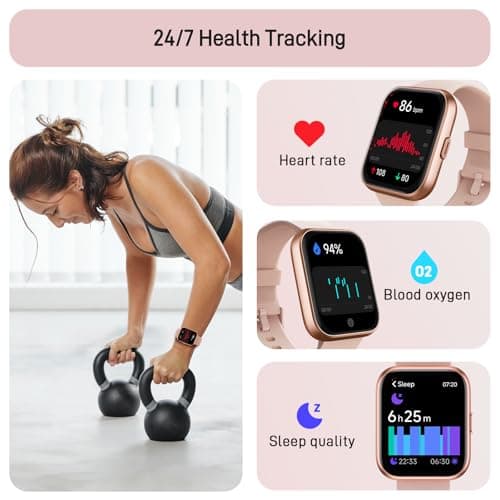 Tensky Smart Watch for Women Android & iPhone, Alexa Built-in, 1.8" Touch Screen Fitness Tracker with Answer/Make Calls, 3ATM Waterproof Heart Rate/Sleep/SpO2 Monitor, Pedometer, 100+ Sport Modes - Thumbnail 4